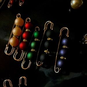 Beautiful jeweled Safety Pins